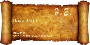 Haaz Emil névjegykártya